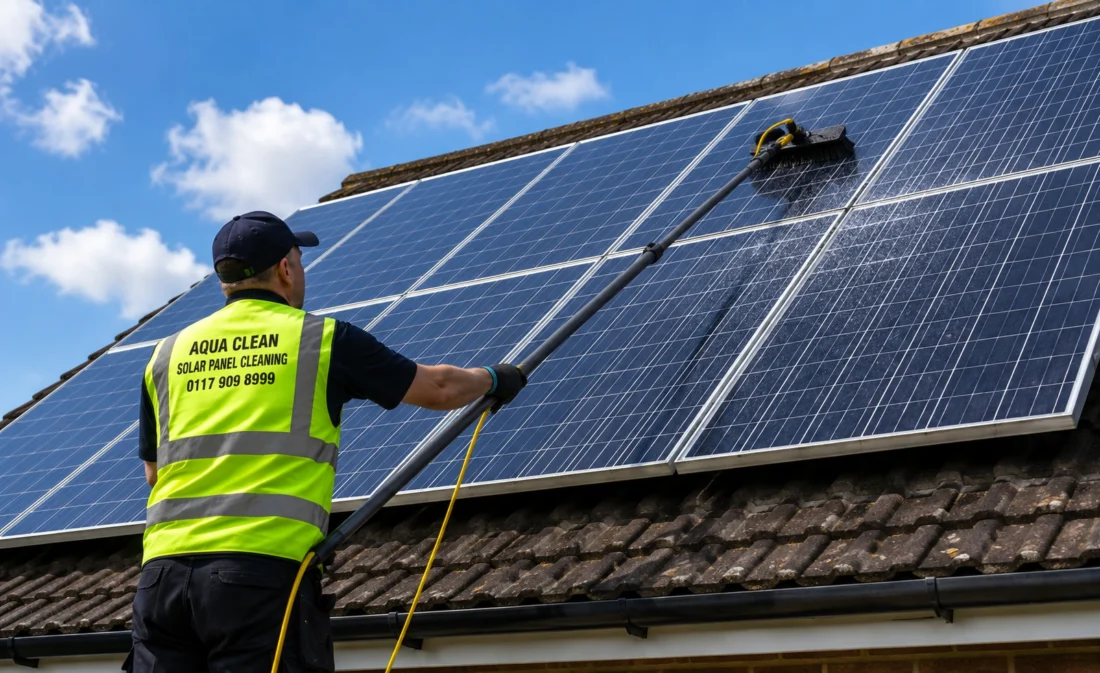 AquaClean operative cleaning roof-mounted solar panels
